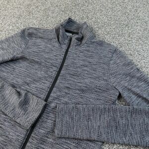 Nike Golf Jacket Womens M Gray Dri FIT Full Zip Waffle Knit Grid Fleece Track